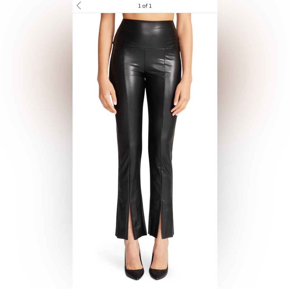 BB Dakota by Steve Madden Slit Front Vegan Leather Pants - Black - Size M - NWT